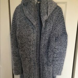 Hem & Thread Navy Blue Hood Duster Cardigan Sz M/L
